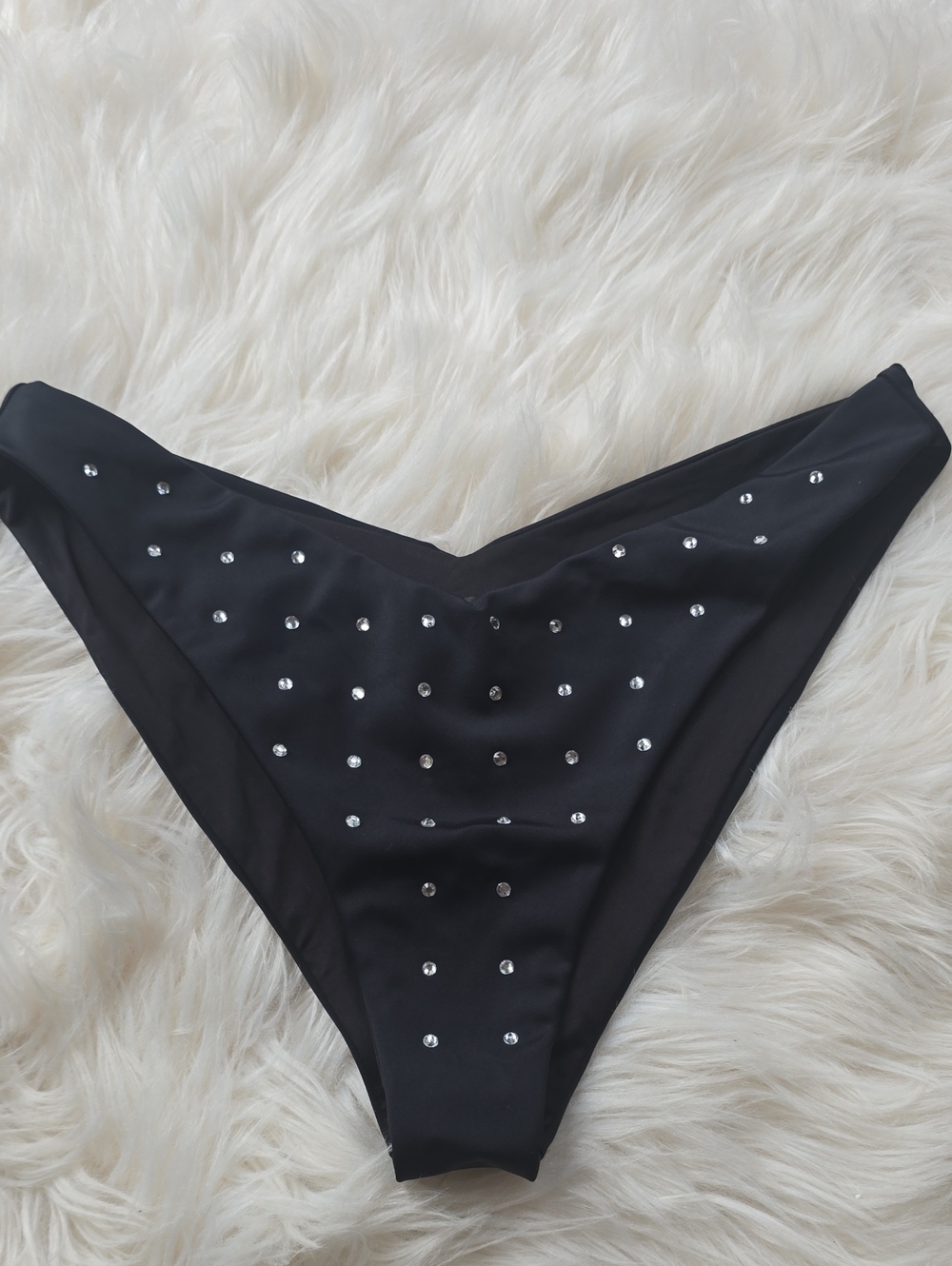Beach Riot Vanessa Black Rhinestone Bikini Bottom SIZE L